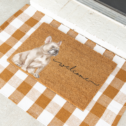 French Bulldog Doormat, Frenchie Welcome Mat, French Bulldog Lover Gift, Dog Front Door Mat, Frenchie Mom Gift, Cute Dog Porch Decor