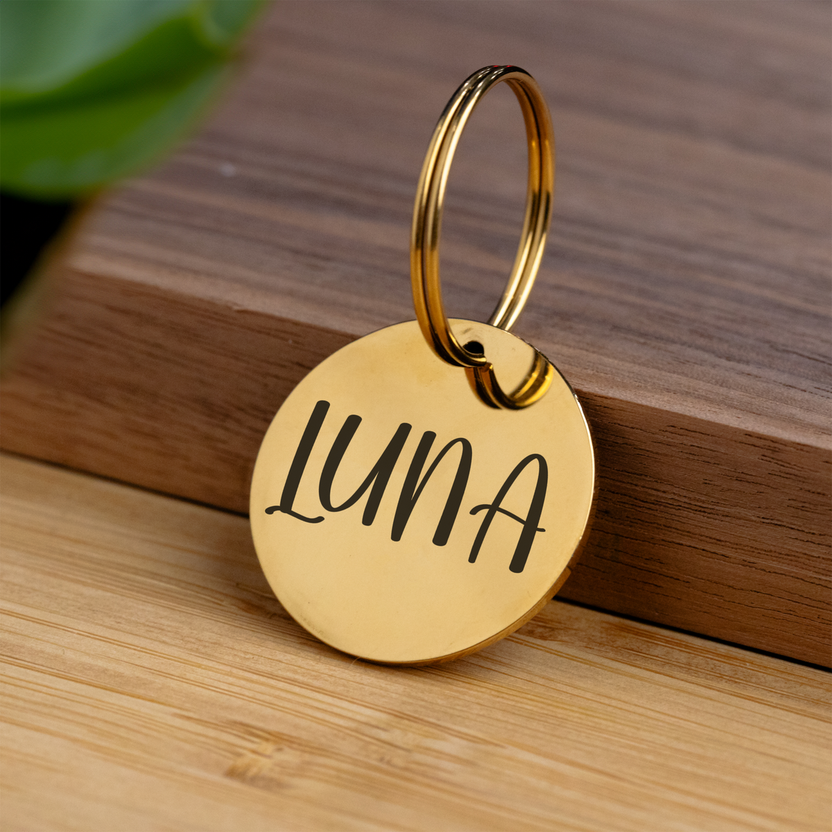 Personalized Name Keychain, Custom Gold Round Keychain, Engraved Name Key Ring, Minimalist Keychain, Custom Gift for Her, Stocking Stuffer