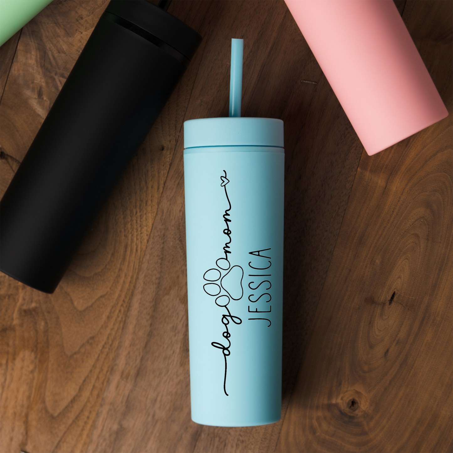 Personalized Dog Mom Skinny Tumbler