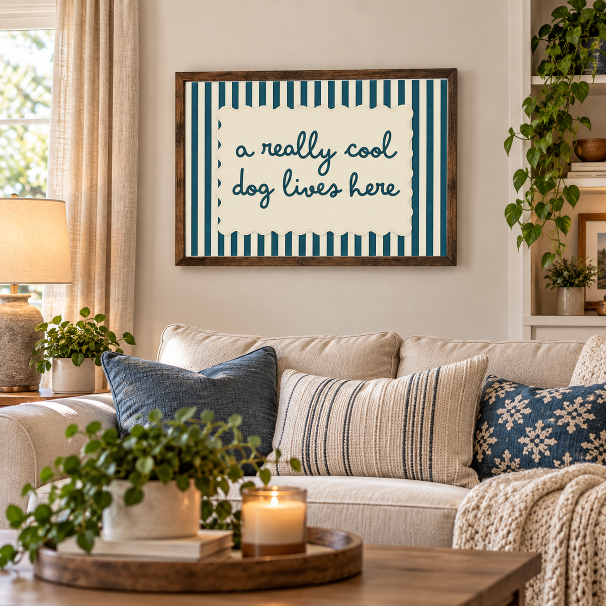A Really Cool Dog Lives Here Framed Sign