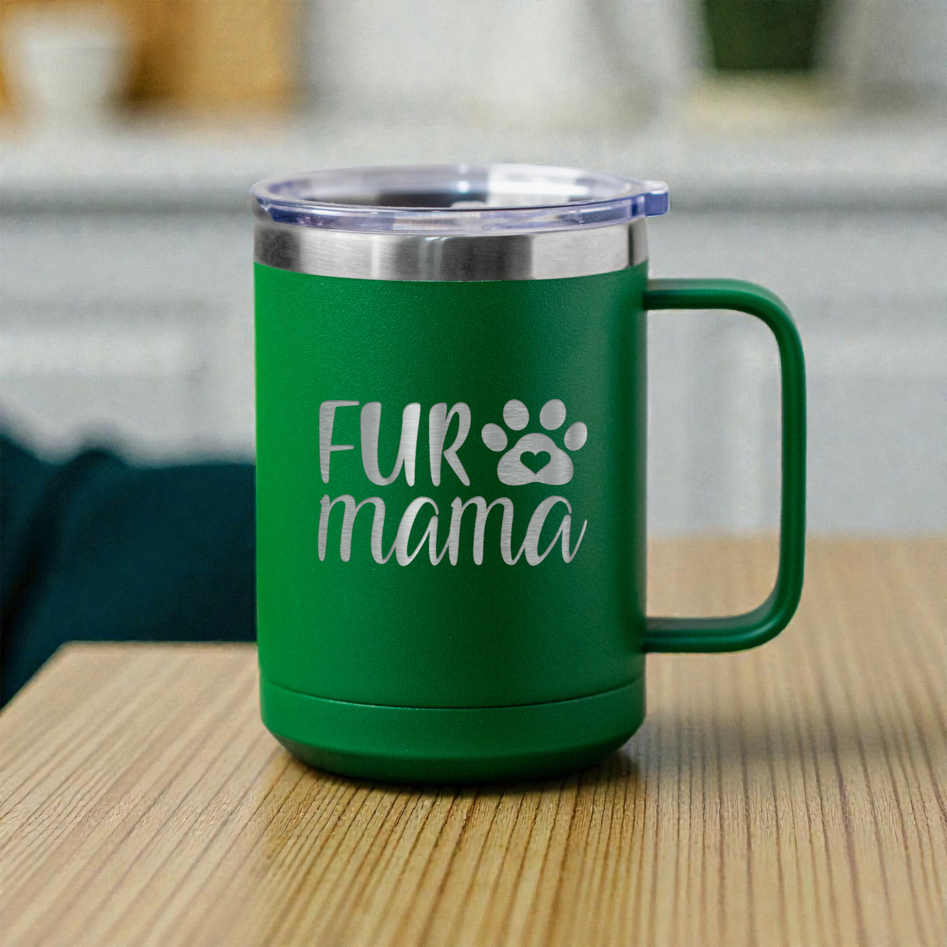 Fur Mama 15oz Stainless Steel Mug, Perfect Gift for Dog Lovers, Durable and Stylish