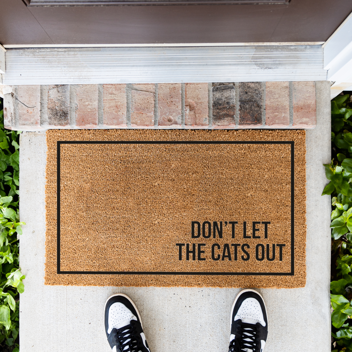 Don’t Let the Cats Out Doormat, Funny Cat Welcome Mat, Cat Lover Gift, Pet Owner Door Mat, Minimalist Housewarming Front Door Decor