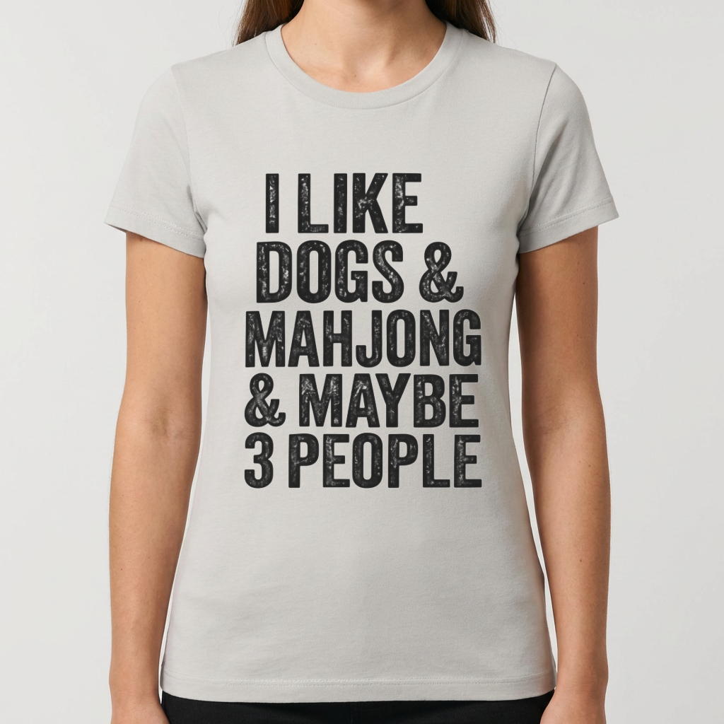 Funny Mahjong Shirt, I Like Dogs and Mahjong T Shirt, Mahjong Lover Gift, Dog Lover Tee, Mah Jong Shirt, Funny Game Night Gift for Women