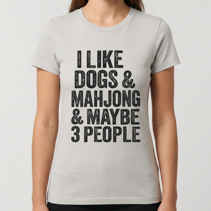 Funny Mahjong Shirt, I Like Dogs and Mahjong T Shirt, Mahjong Lover Gift, Dog Lover Tee, Mah Jong Shirt, Funny Game Night Gift for Women