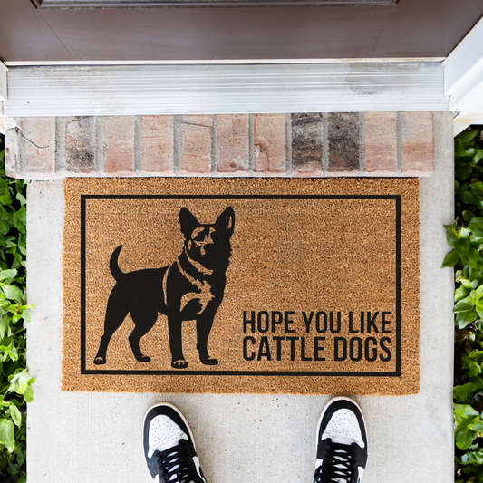 Hope You Like Cattle Dogs Welcome Doormat, Funny Entryway Mat, Home Decor, Custom Welcome Mat for Front Door