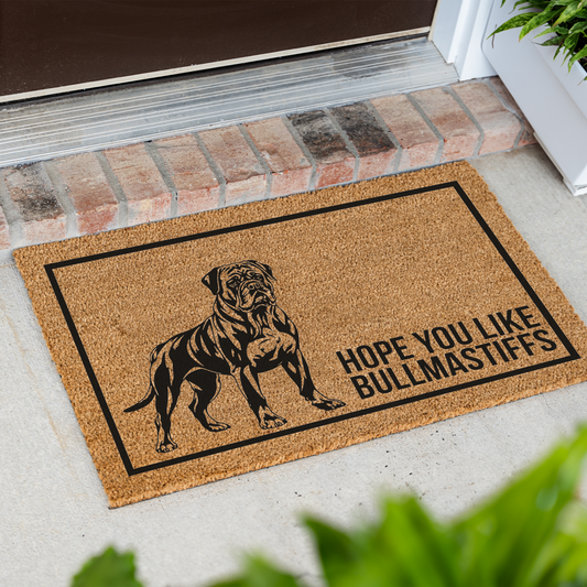 Hope You Like BullMastiffs Funny Welcome Doormat, Funny Dog Mat, Indoor Outdoor Rug, Home Entryway Decor