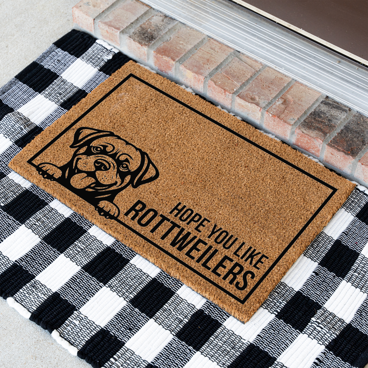 Rottweiler Doormat, Hope You Like Rottweilers Welcome Mat, Funny Rottie Doormat, Rottweiler Gift, Dog Lover Welcome Mat, Rottie Decor