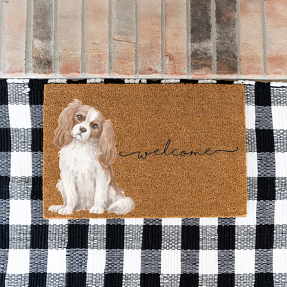 Cavalier King Charles Spaniel Doormat, Cavalier Welcome Mat, Dog Lover Gift, Cavalier Mom Gift, Cute Dog Porch Decor, Front Door Mat