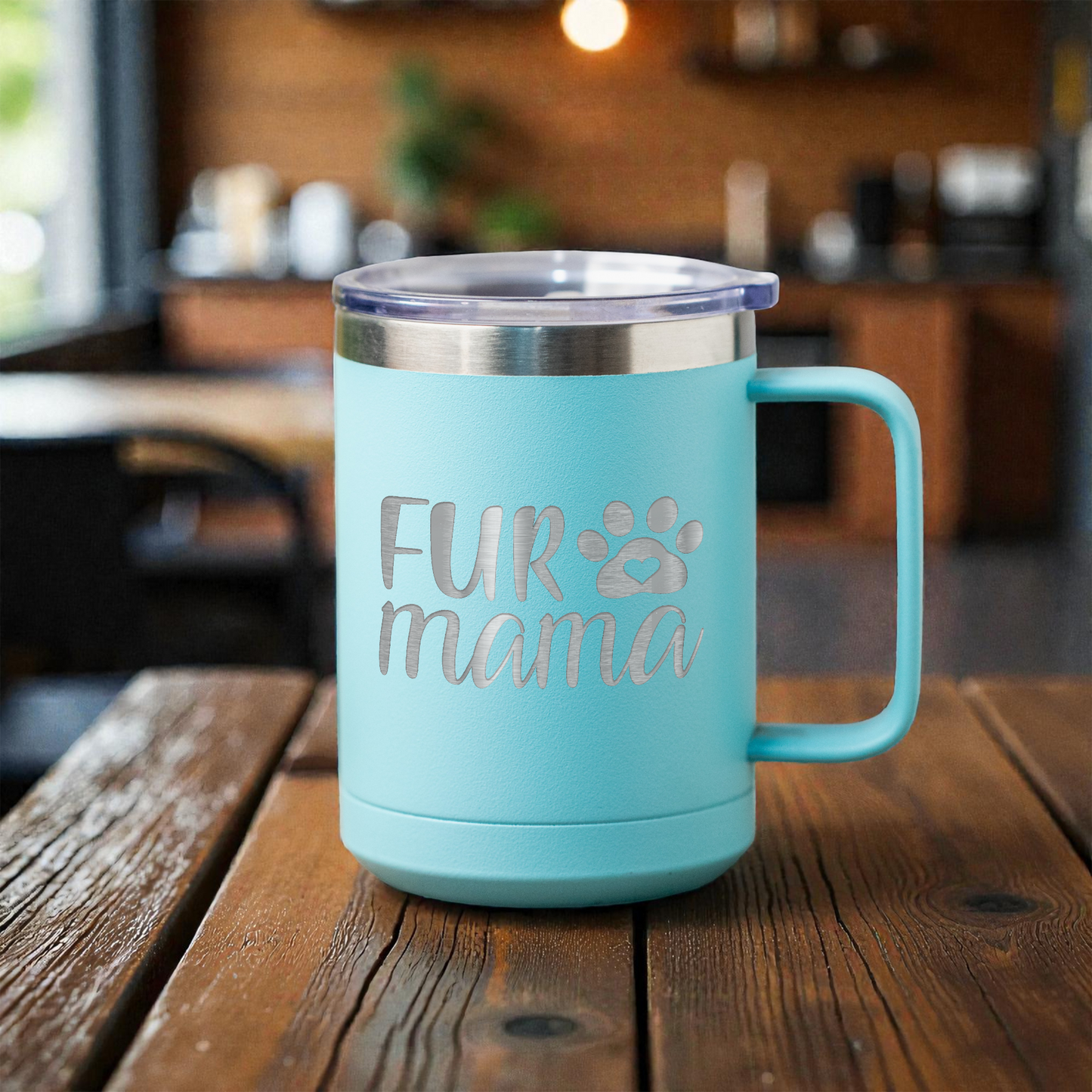 Fur Mama 15oz Stainless Steel Mug, Perfect Gift for Dog Lovers, Durable and Stylish