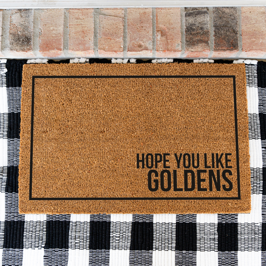 Hope You Like Goldens Funny Dog Welcome Doormat, Funny Entryway Mat, Durable Coir Design for Porch Decor, Dog Doormat