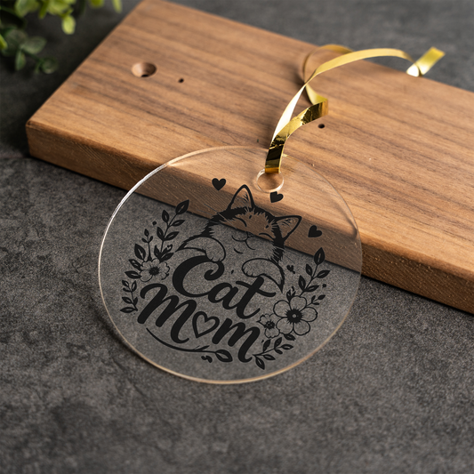 Cat Mom Acrylic Ornament