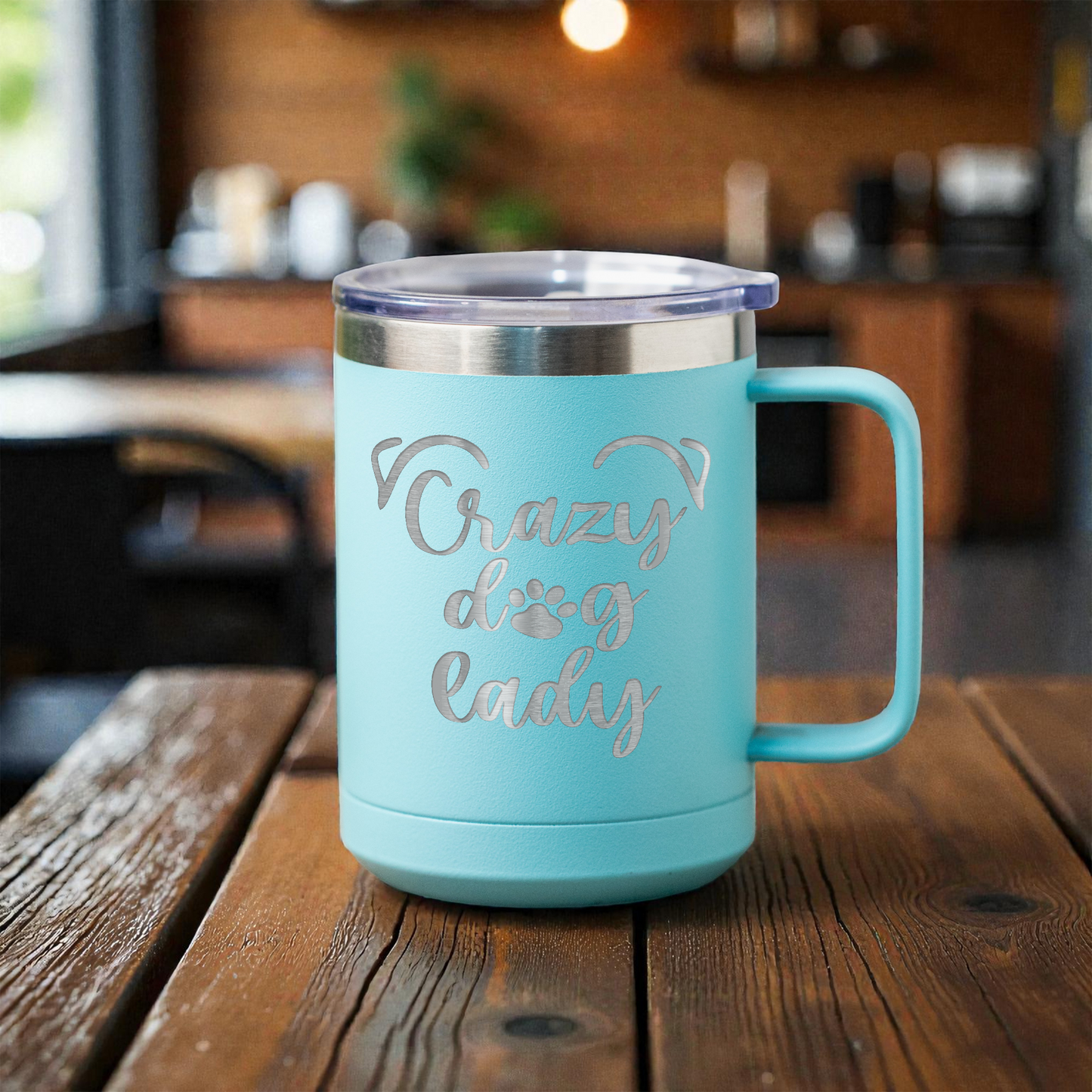 15oz Stainless Steel Mug - Crazy Dog Lady