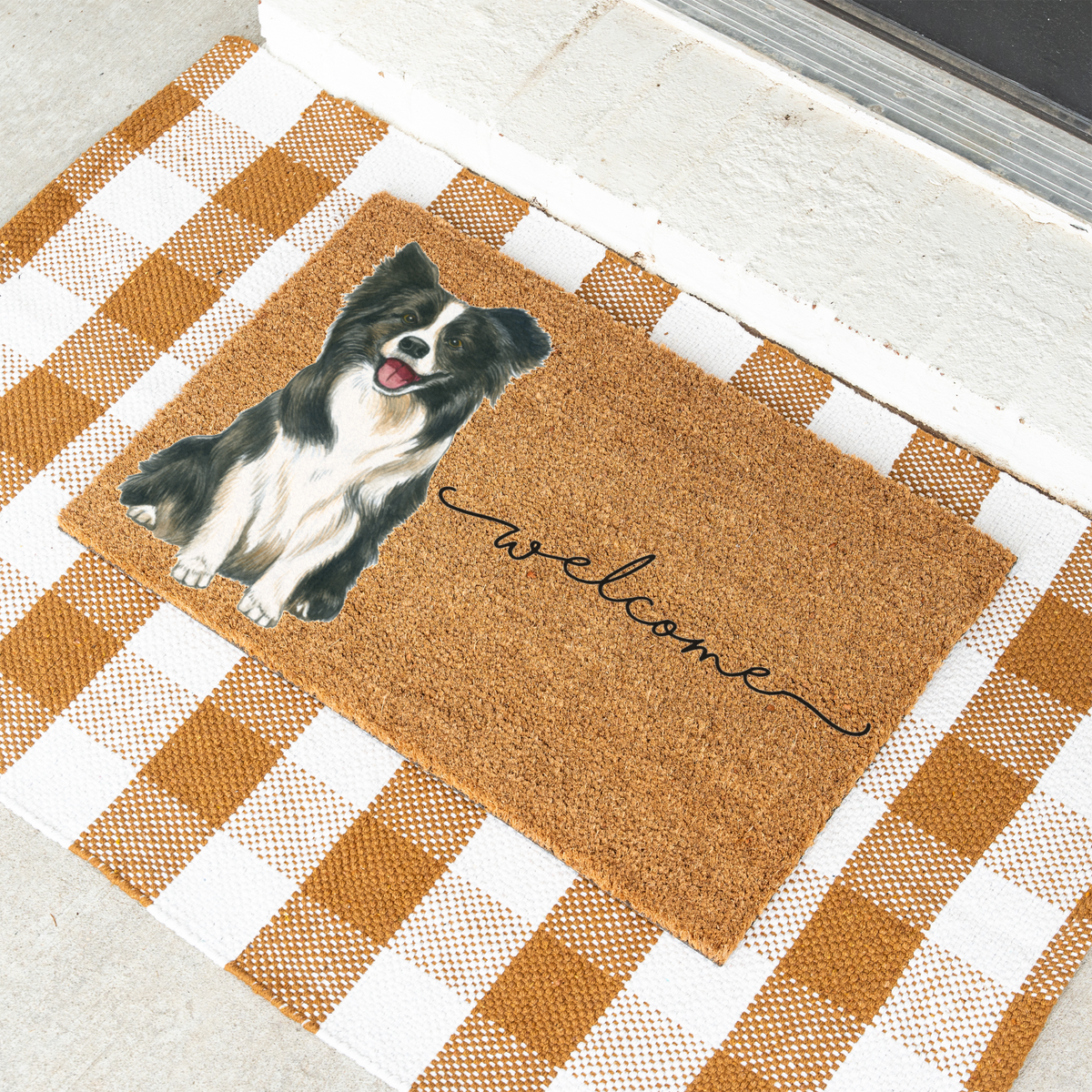 Border Collie Doormat, Dog Welcome Mat, Border Collie Lover Gift, Cute Dog Front Door Mat, Pet Lover Porch Decor, Housewarming Gift