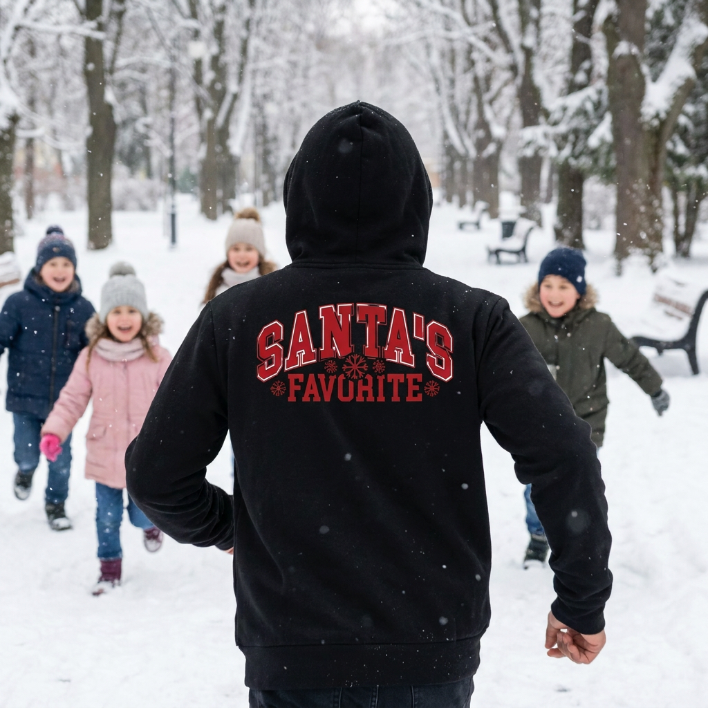 Santa's Favorite - Unisex Sponge Fleece Full-Zip Hoodie - Cozy Holiday Apparel