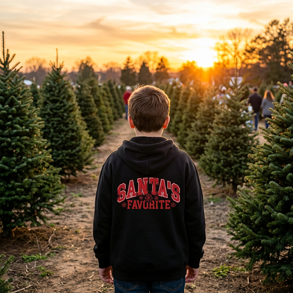 Santa's Favorite - Unisex Sponge Fleece Full-Zip Hoodie - Cozy Holiday Apparel