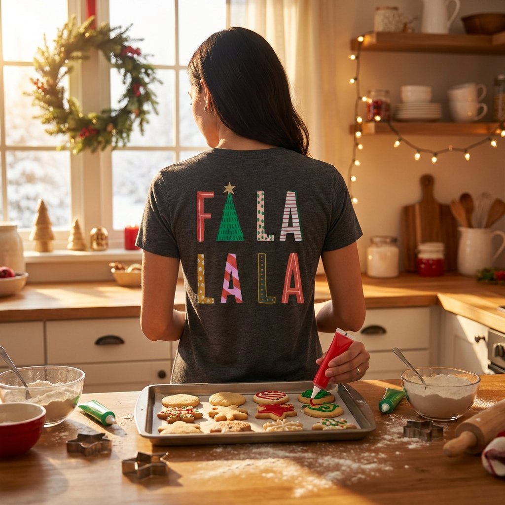 Fa La La - Women's Slim Fit Tee - Soft Cotton Comfort - Festive Holiday Wear