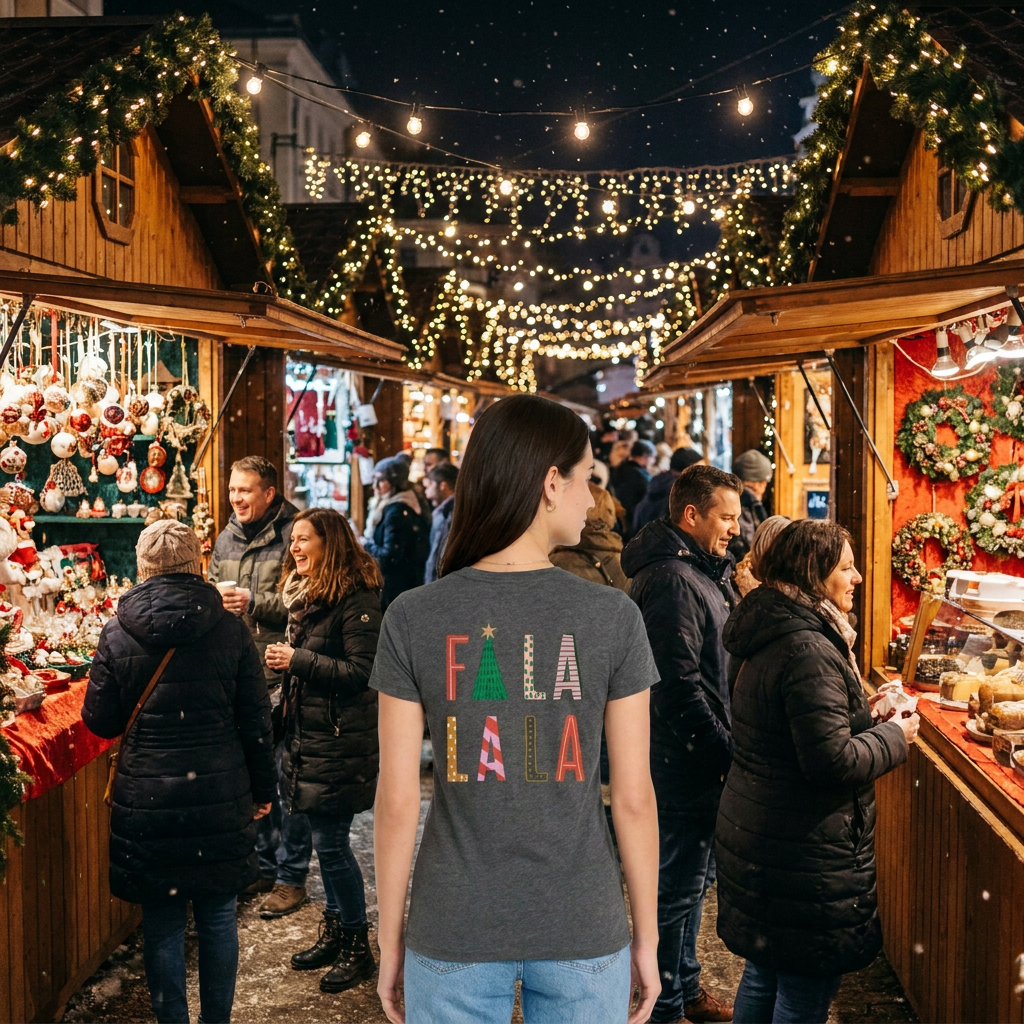 Fa La La - Women's Slim Fit Tee - Soft Cotton Comfort - Festive Holiday Wear