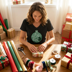 Ornate Christmas Ornament - Women’s Jersey V-Neck Tee - Festive & Elegant