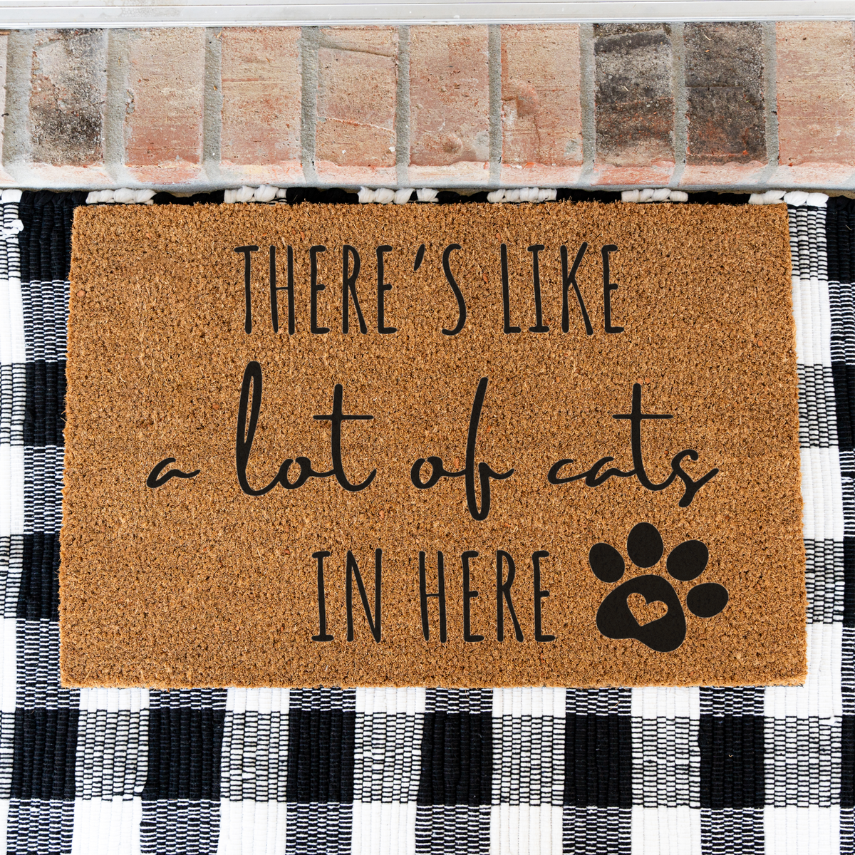 Funny Cat Doormat, There's Like a Lot of Cats in Here Welcome Mat, Cat Lover Gift, Paw Print Door Mat, Funny Pet Home Decor