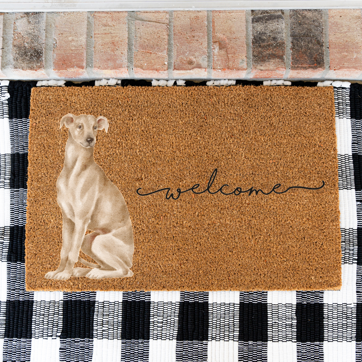 Italian Greyhound Doormat, Italian Greyhound Welcome Mat, Iggy Dog Lover Gift, Greyhound Mom Gift, Dog Porch Decor, Cute Front Door Mat