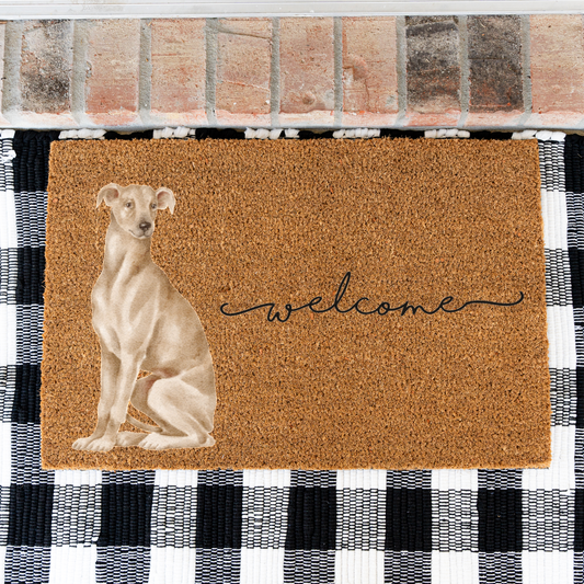 Italian Greyhound Doormat, Italian Greyhound Welcome Mat, Iggy Dog Lover Gift, Greyhound Mom Gift, Dog Porch Decor, Cute Front Door Mat