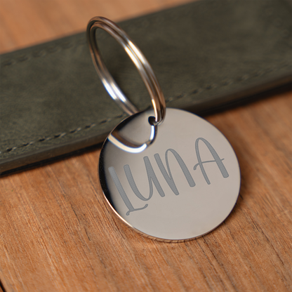 Personalized Name Keychain, Custom Gold Round Keychain, Engraved Name Key Ring, Minimalist Keychain, Custom Gift for Her, Stocking Stuffer