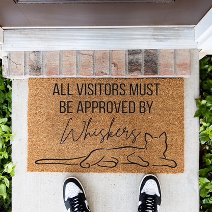 All Visitors Must Be Approved by The Cat Doormat