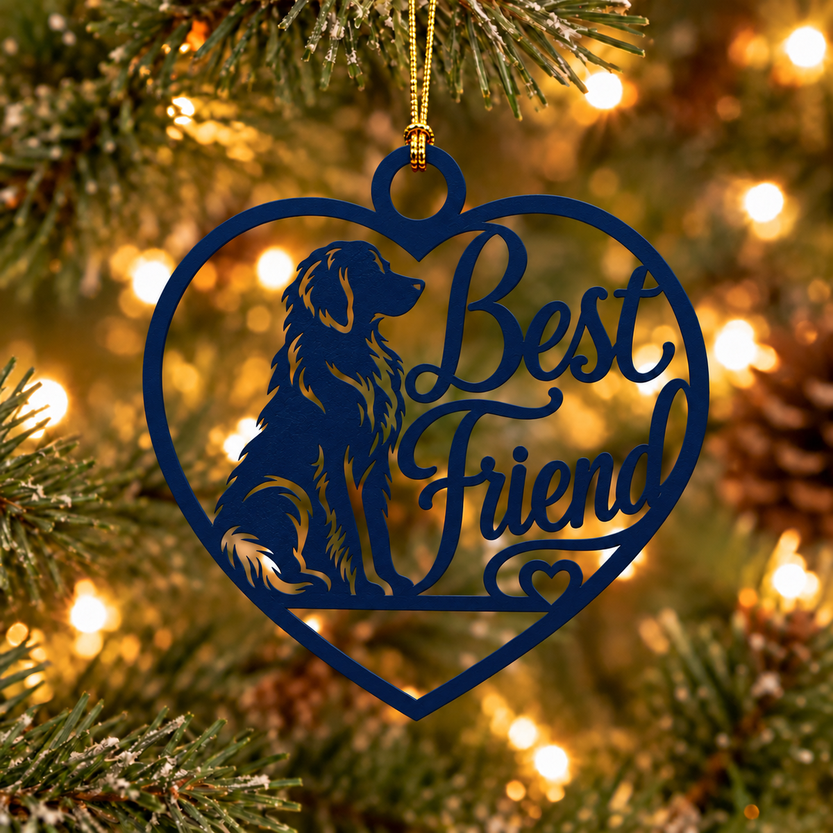 Golden Retriever Best Friend Metal Ornament