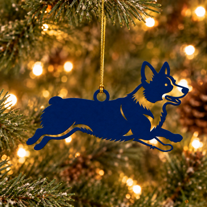 Corgi Metal Tree Ornament