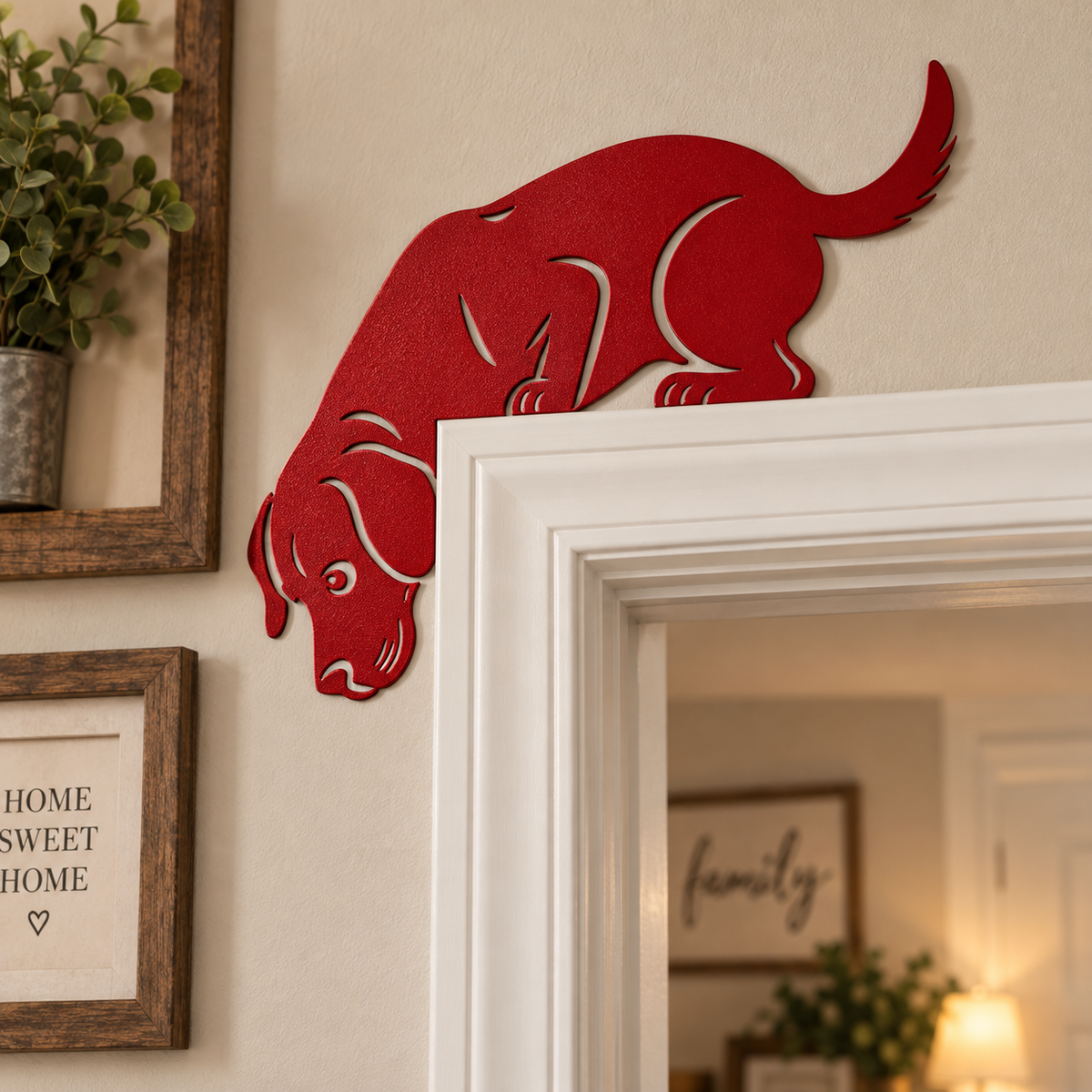 Dog Door Frame Decor
