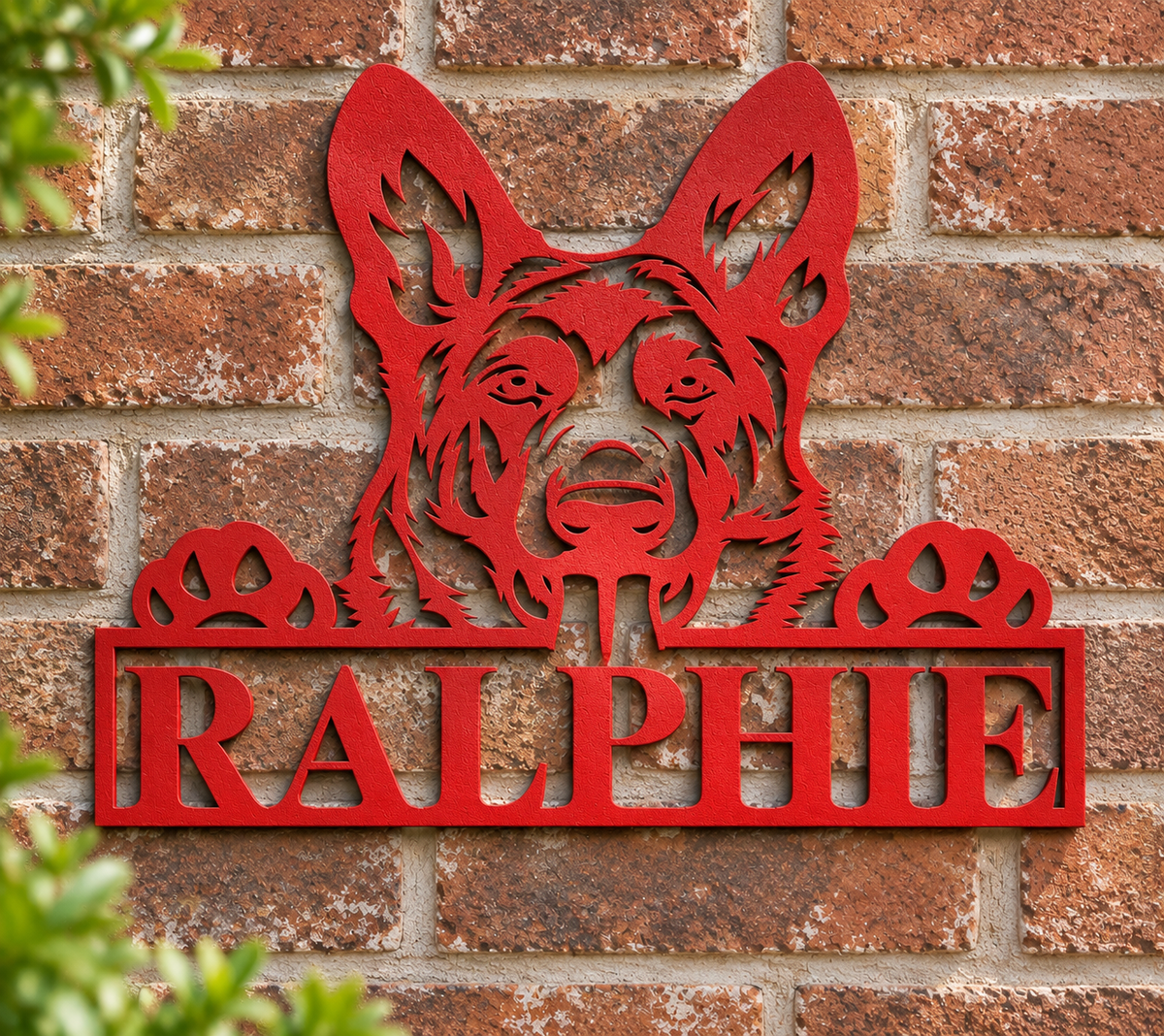 Personalized German Shepherd Sign, Custom Dog Name Metal Sign, German Shepherd Gift, Powder Coated Dog Sign, Pet Yard Fence Decor