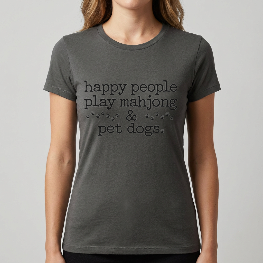 Mahjong Shirt for Dog Lovers, Happy People Play Mahjong and Pet Dogs Tee, Funny Mahjong Gift, Dog Mom Shirt, Mahjong Player T Shirt