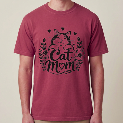 Floral Cat Mom Tee