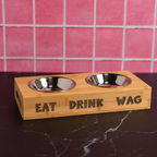Eat, Drink, Wag Bamboo Pet Feeder