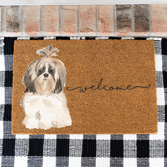 Watercolor Shih Tzu Welcome Mat