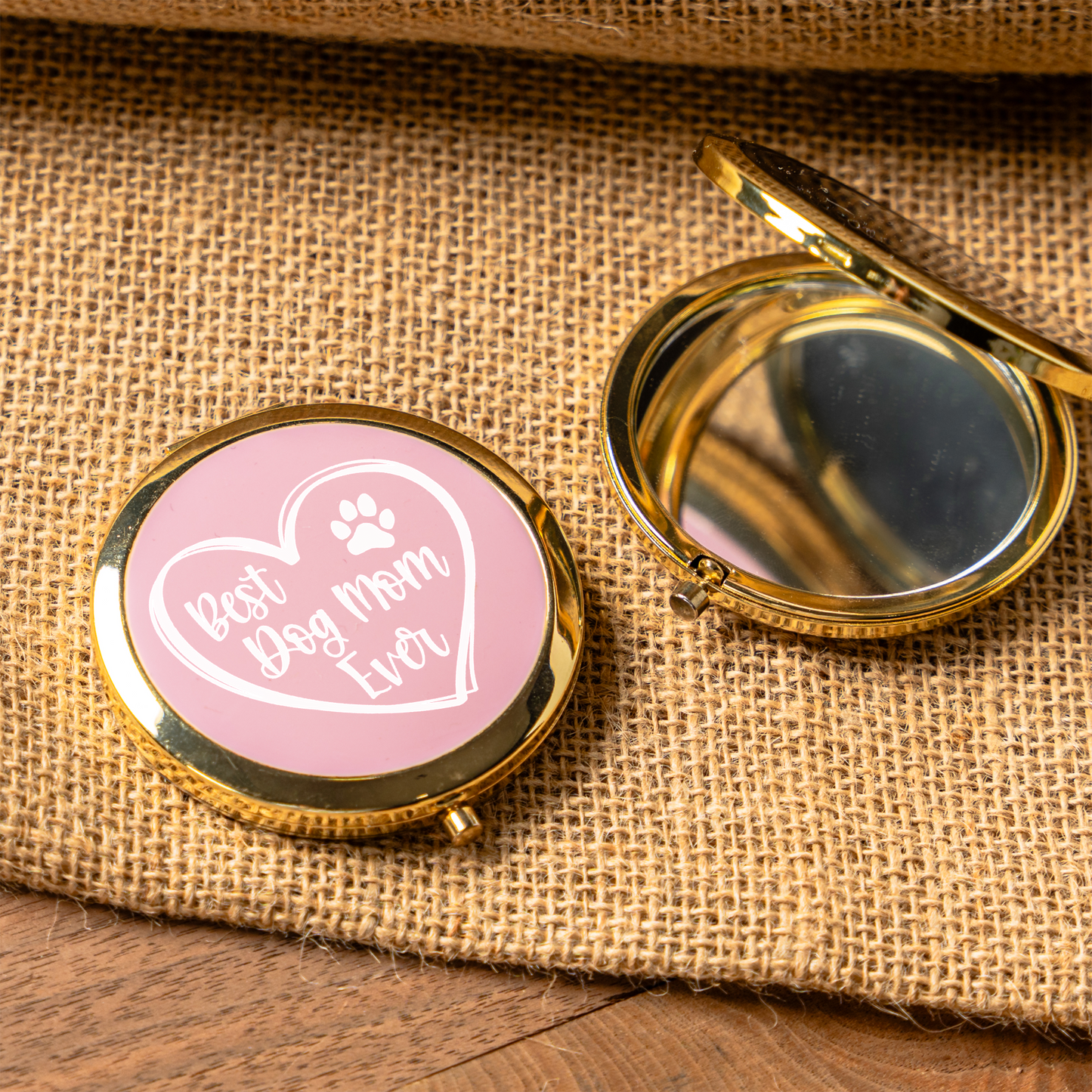 Best Dog Mom Ever Compact Mirror | Dog Mom Pocket Mirror | Funny Dog Lover Gift | Purse Makeup Mirror | Pet Mom Birthday Gift | Mother's Day