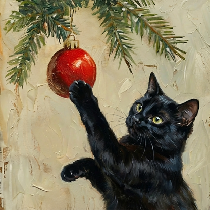 Christmas Cat Framed Wall Art