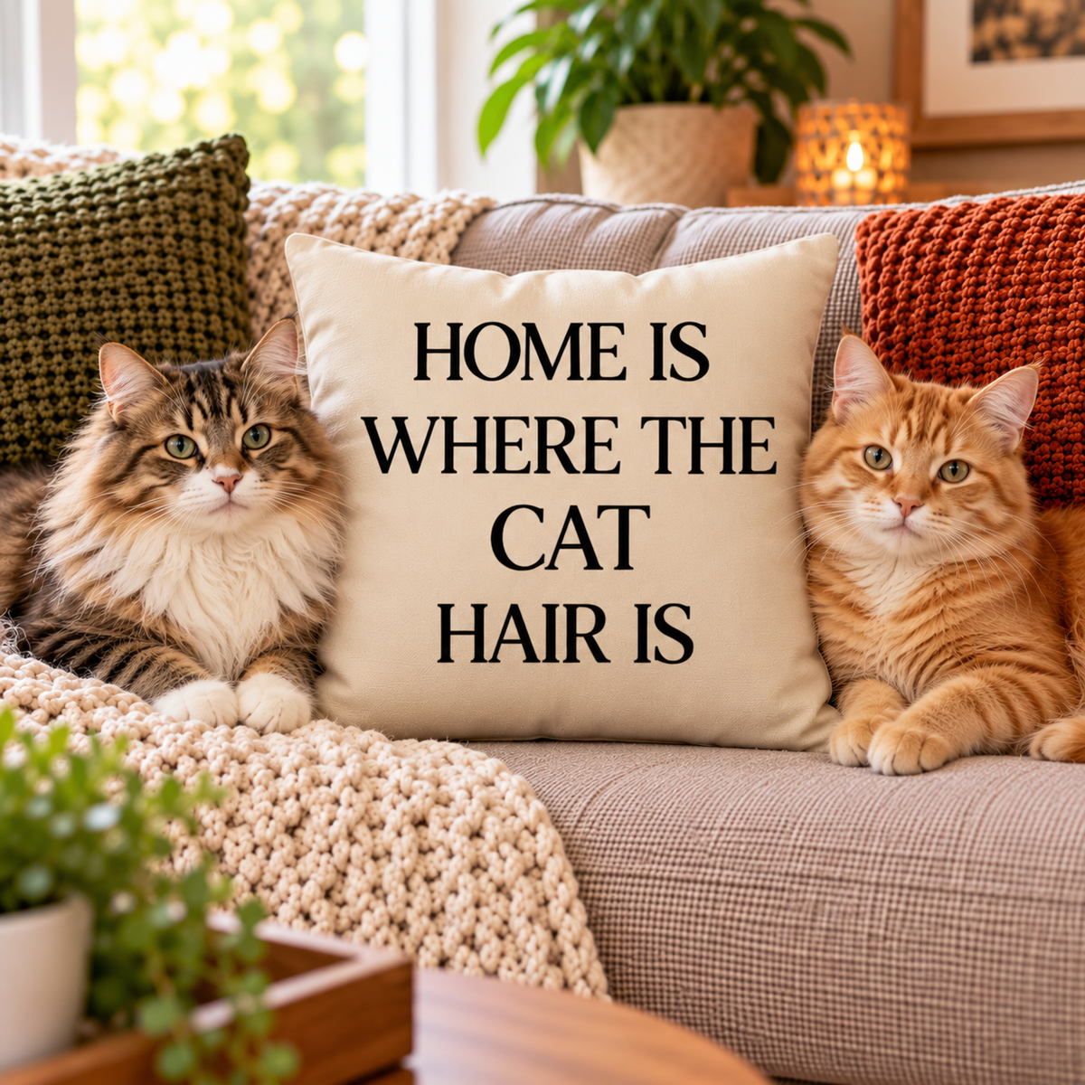 Home Is Where The Cat/Dog Hair Is Pillow Cover