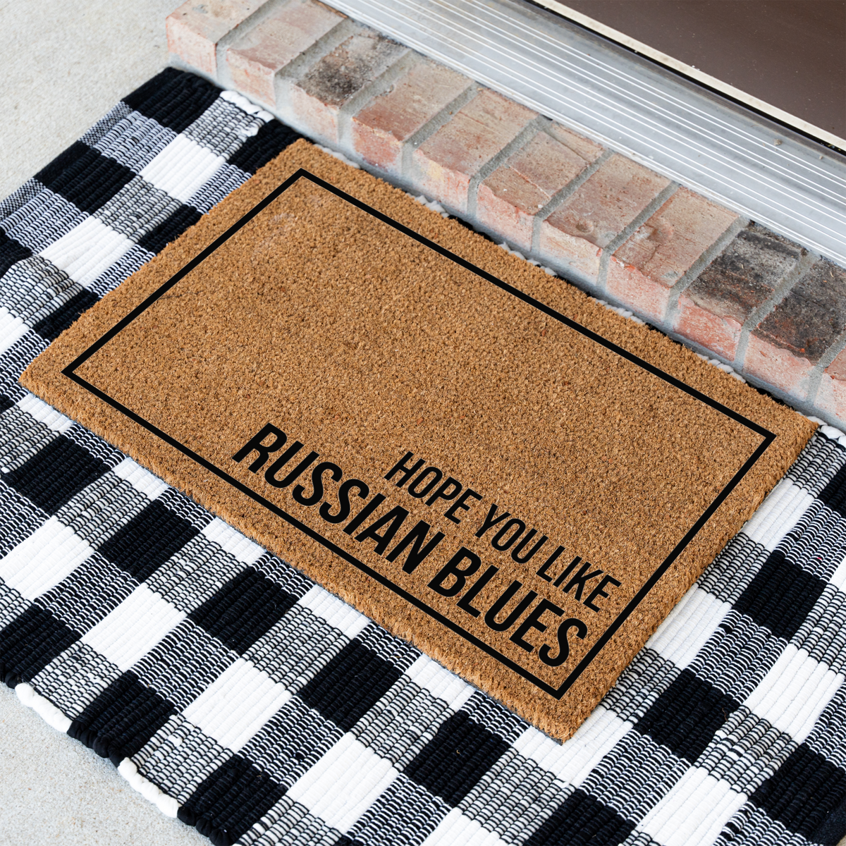 Russian Blue Cat Doormat, Hope You Like Russian Blues Welcome Mat, Funny Cat Lover Gift, Cat Owner Door Mat, Housewarming Front Door Decor