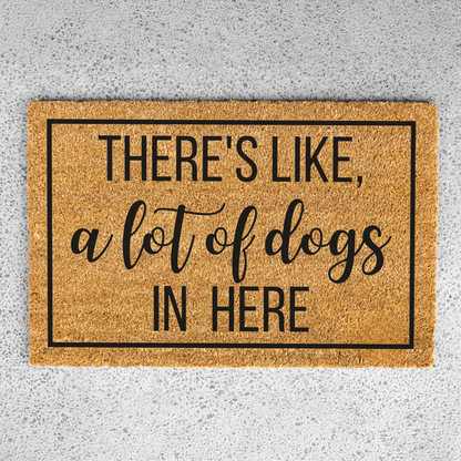 There's Like A Lot of Dogs In Here Funny Dog Doormat, Welcome Dog Doormat, Funny Entryway Decor, Durable Outdoor Rug, Perfect Gift