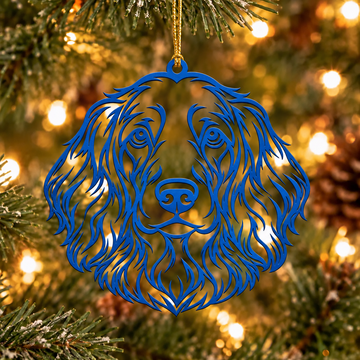 Long Haired Dachshund Christmas Ornament