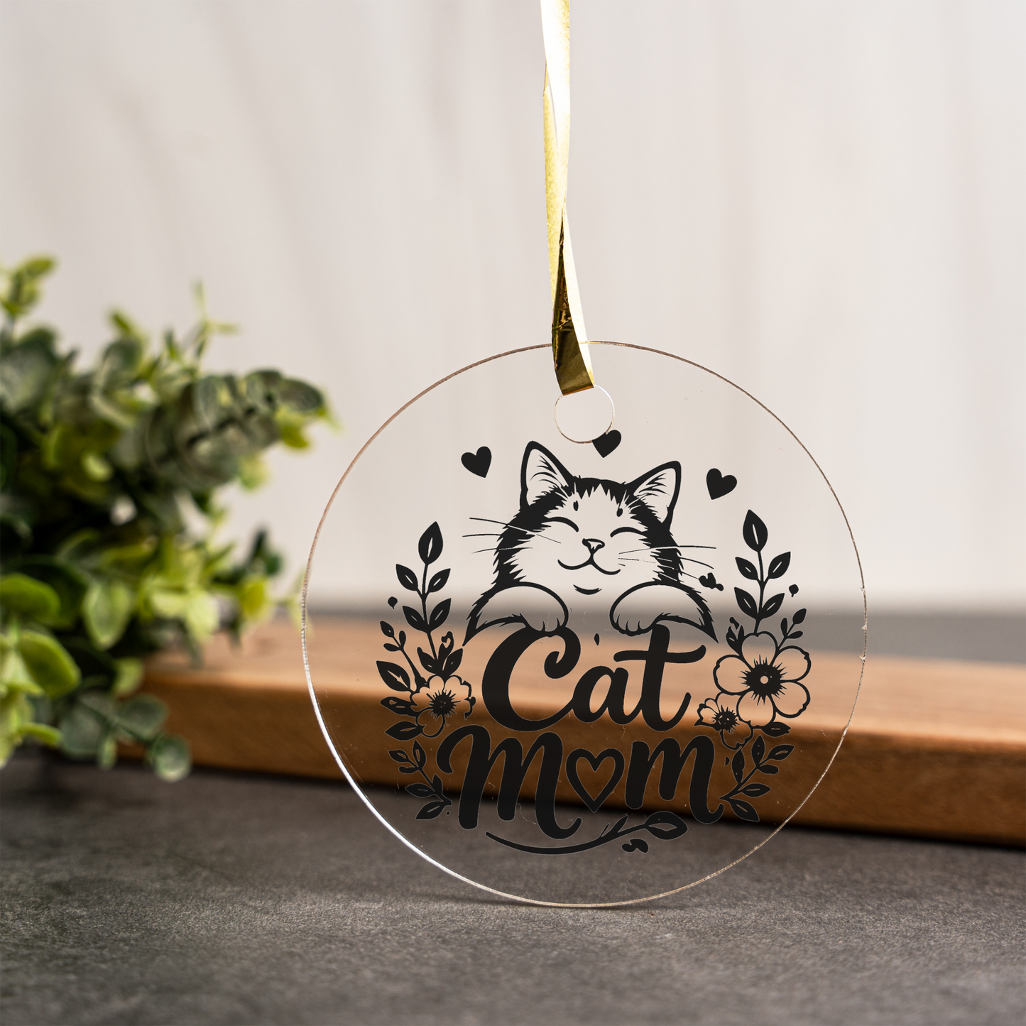 Cat Mom Acrylic Ornament