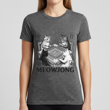 Meowjong Shirt, Funny Cat Mahjong T Shirt, Mahjong Cat Lover Gift, Cats Playing Mahjong Tee, Mah Jong Game Night Shirt for Women