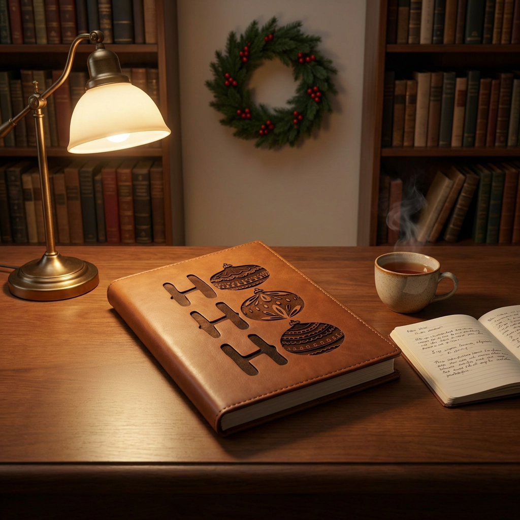 Ho Ho Ho - Leather Journal with Engraving - Perfect Holiday Gift