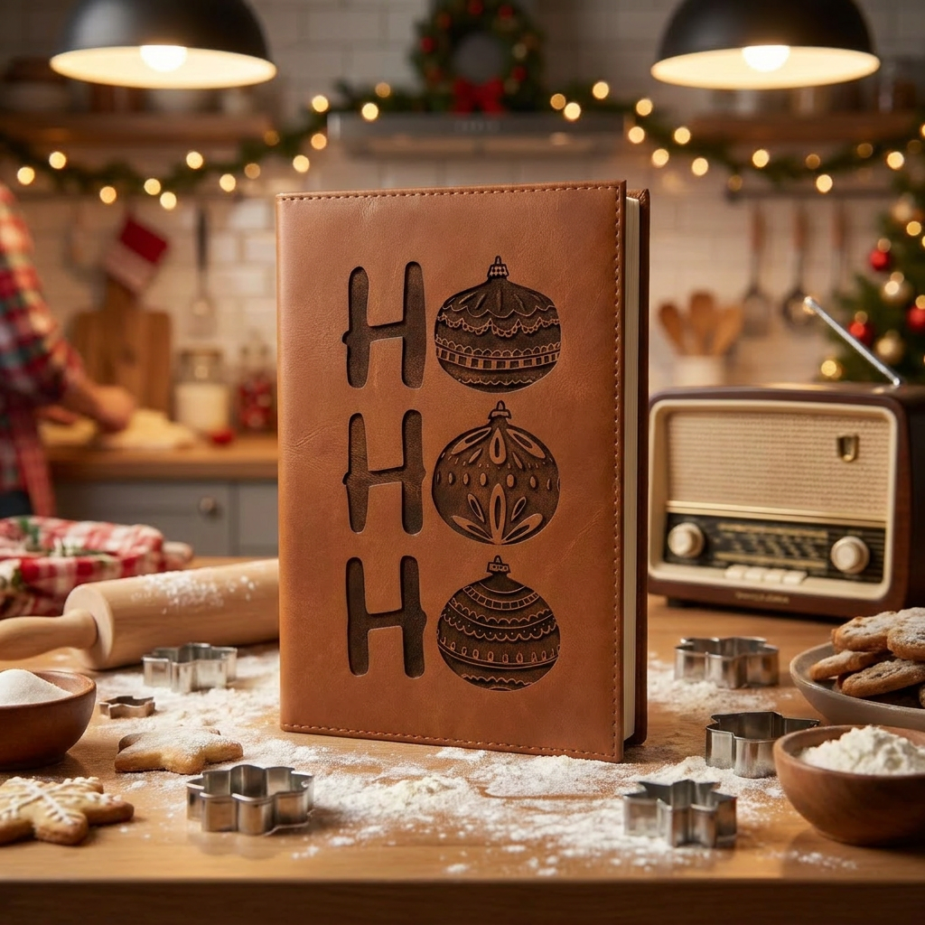 Ho Ho Ho - Leather Journal with Engraving - Perfect Holiday Gift