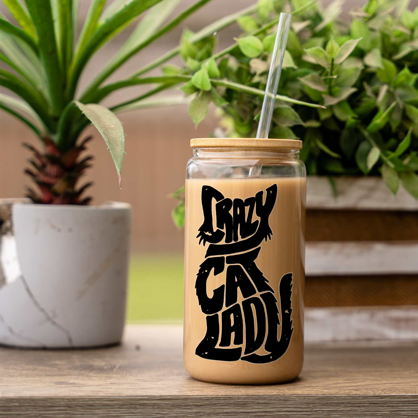 Crazy Cat Lady Glass Cup