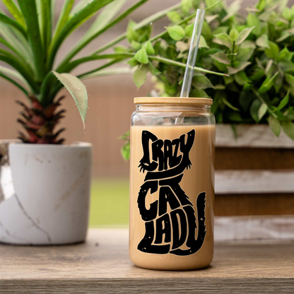 Crazy Cat Lady Glass Cup
