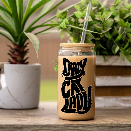 Crazy Cat Lady Glass Cup