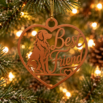 Golden Retriever Best Friend Metal Ornament