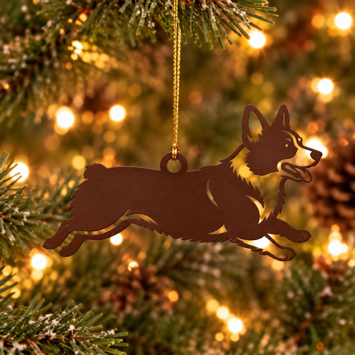 Corgi Metal Tree Ornament